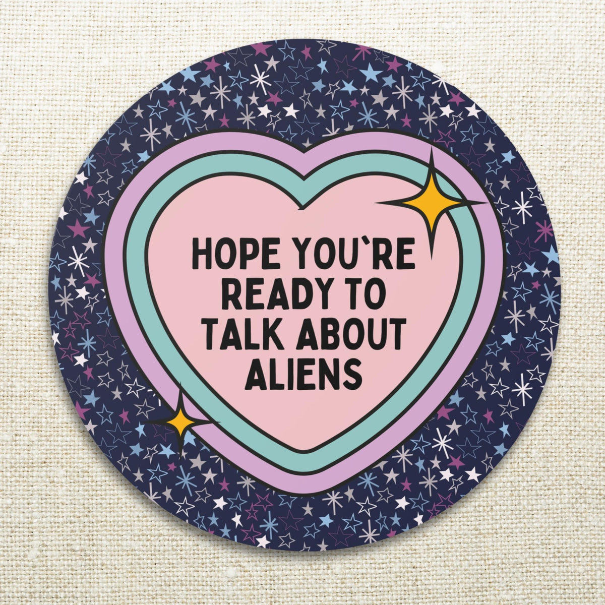 Funny Alien Sticker For Mom or Friend Who Loves Space Spooky Paranormal UFO Conspiracy Theory Gift Cute Retro Alien Sticker for Daughter Graphic Tee – Bold Style · Great Gift For Fans
