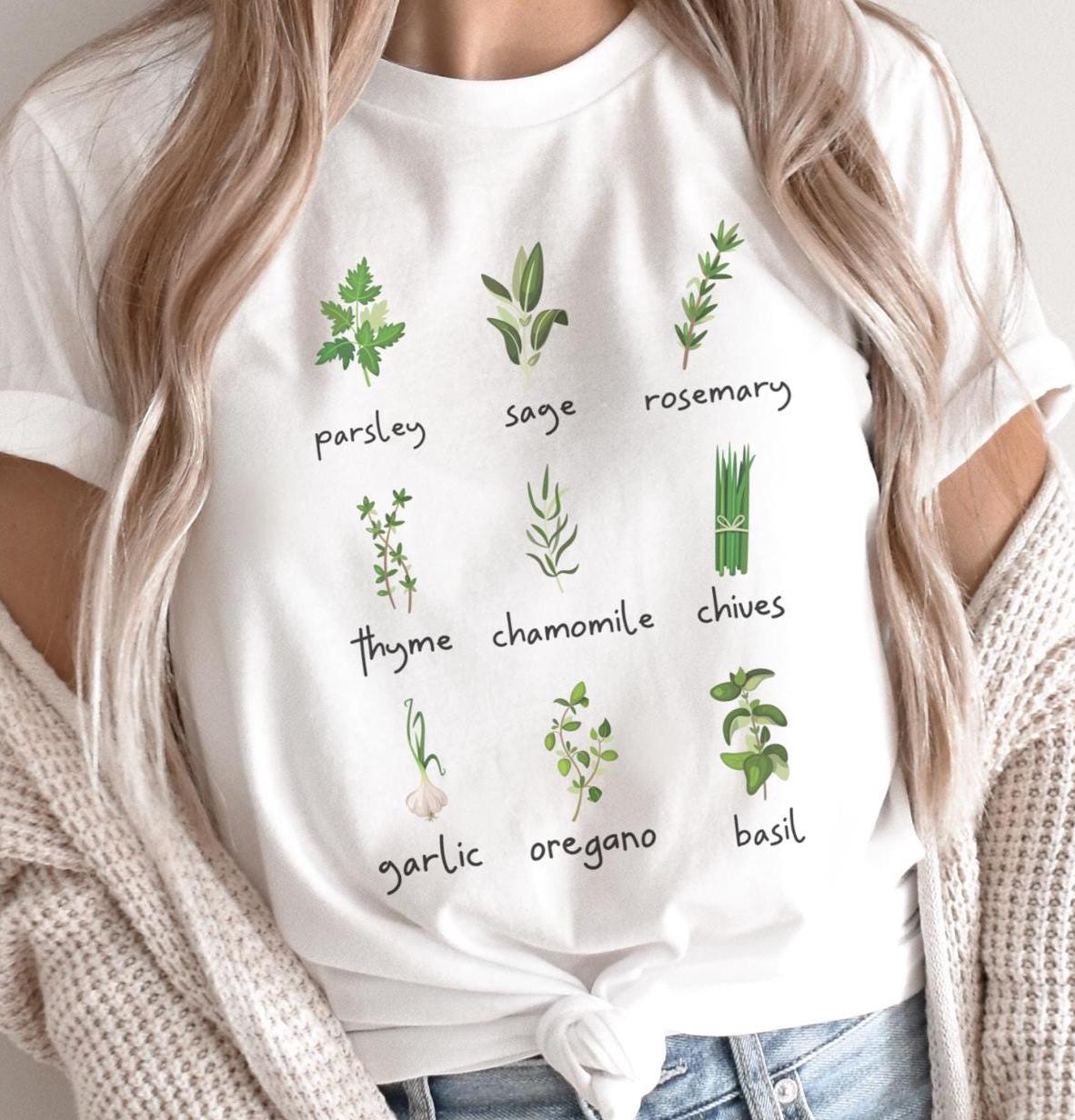 Herb Shirt Shirt with Herbs Cute Herb Tee Gardening Plant Lady Shirt Plant Lover Gift Herb Tshirt Graphic Tee – Aesthetic Look · Top Pick For Any Outfit