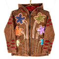Vintage Women39s Hippie Sweatshirt Hoodie Small Brown Full Zip Floral Embroidered Hoodie – Soft Feel · Perfect For Daily Wear