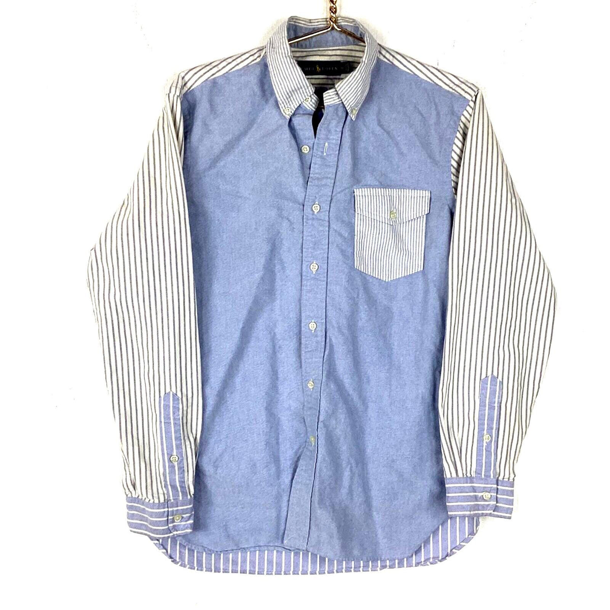 Polo Ralph Lauren Shirt Size Medium Blue Long Sleeve Button Up Striped Graphic Tee – Cozy Vibes · Great Gift For Fans