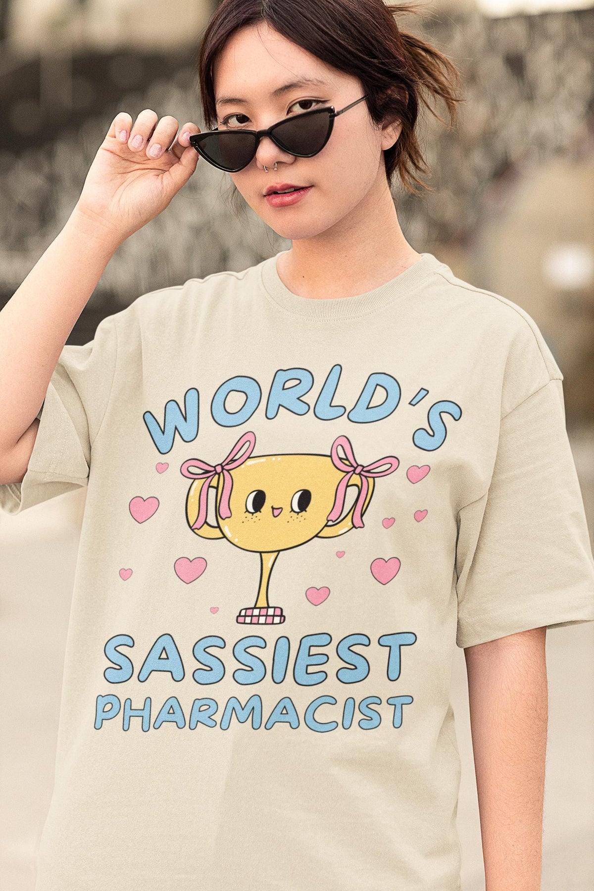 Funny Pharmacist Tee Shirt with Hearts Pharmacy Tech TShirt Medical Student Gift Graduation Gift for Pharmacist New Pharmacist Present Graphic Tee – Aesthetic Look · Great Gift For Fans