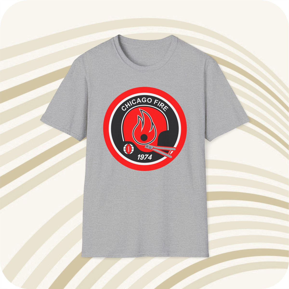 Throwbackmax Chicago Fire 1974 WFL Football Classic Cut T Shirt Vintage Sports Tee Retro Football Apparel Graphic Tee – Premium Graphic · Trending Graphic Apparel