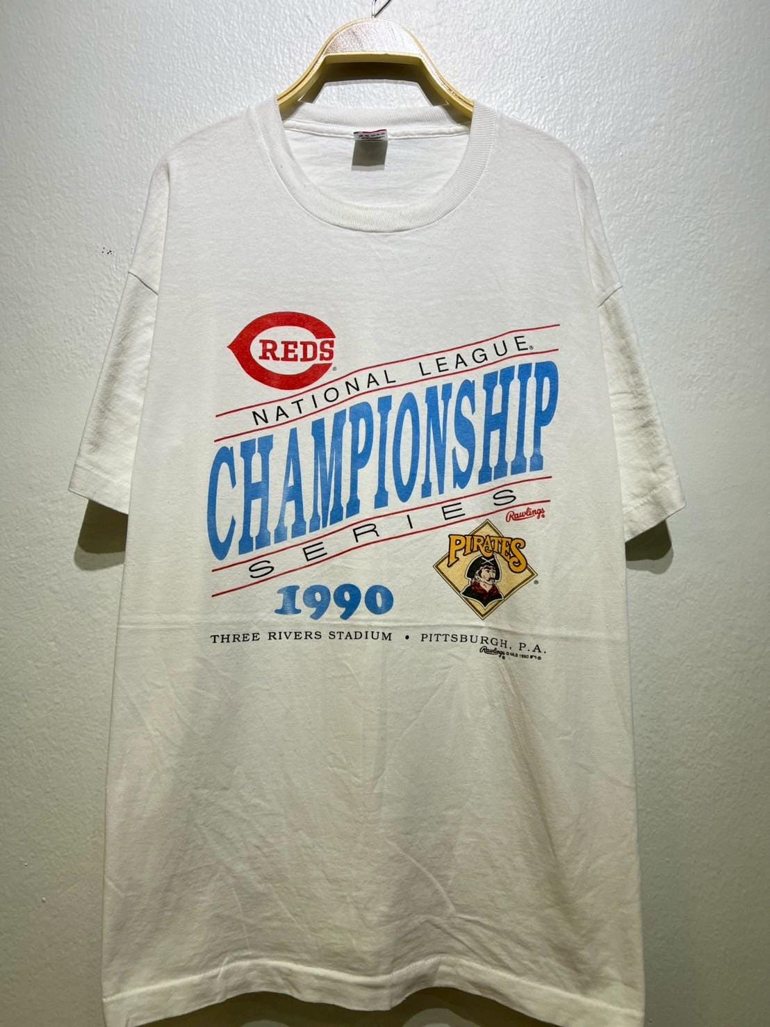 Vintage 90s 1990 NL Championship Series Reds vs Pirates Tee XL Graphic Tee – Warm & Stylish · High-Quality Print