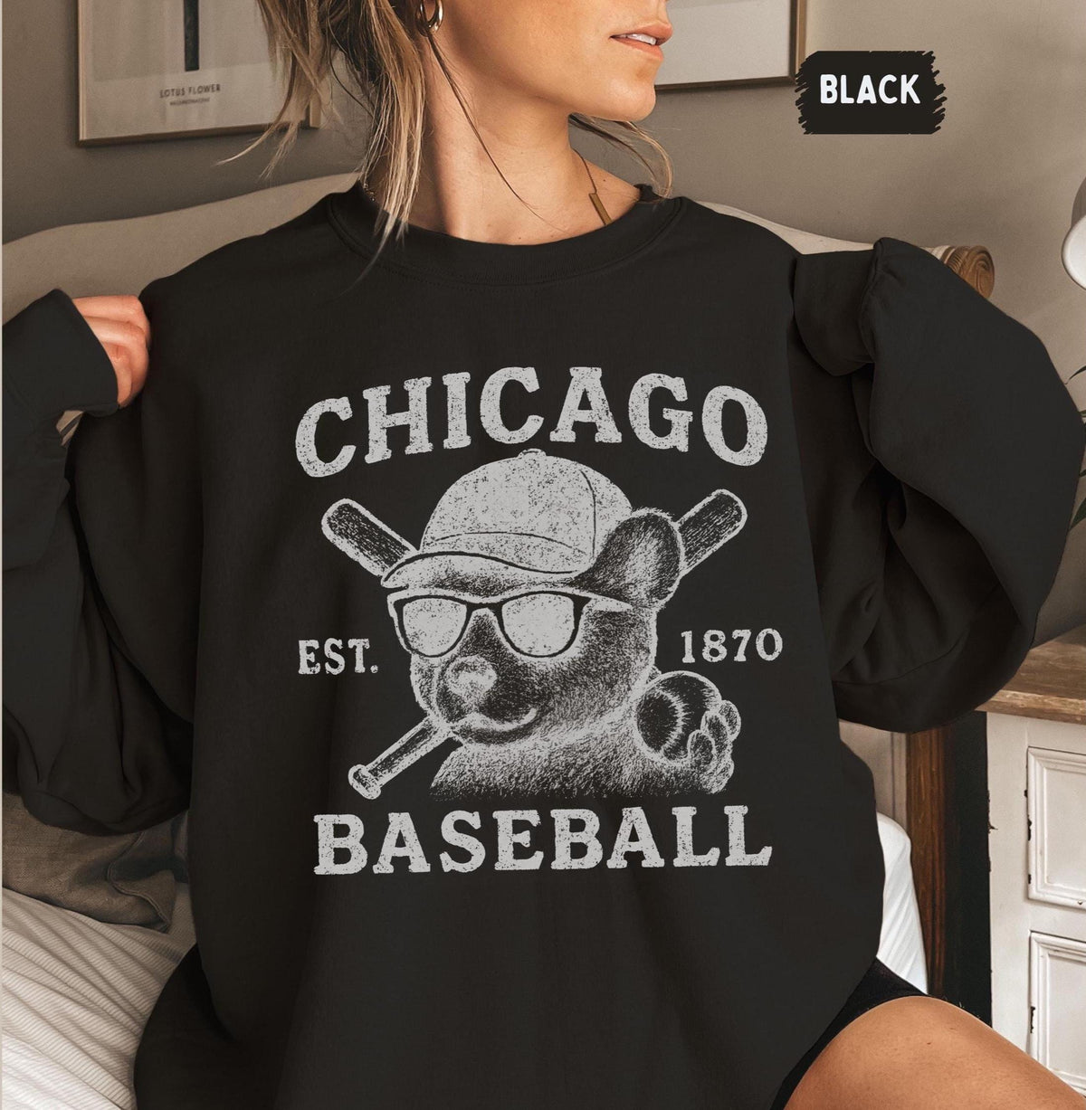 Retro Chicago Baseball Sweatshirt Vintage Chicago Crewneck Baseball Fan Jumper Classic Cub Pullover Baseball Team Sweatshirt – Feel-Good Design · Top Pick For Any Outfit