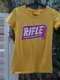 RIFLE JEANS female t shirt Graphic Tee – Premium Graphic · Trending Graphic Apparel