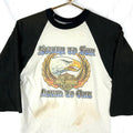 Vintage 1980s Harley Davidson TShirt Medium Raglan Distressed 1982 Sworn To Fun Graphic Tee – Feel-Good Design · Trending Graphic Apparel