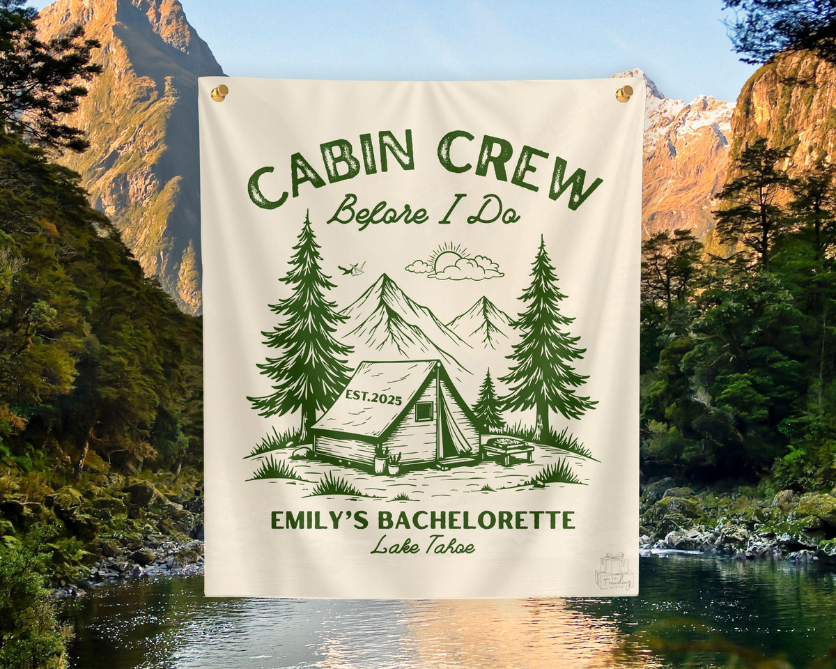 Custom Camp Bach Tapestry Personalized Camping Bachelorette Banner DecorGirls Weekend Backdrop Lake Outdoor Hiking Bridal Decoration Graphic Tee – Soft Feel · Top Pick For Any Outfit