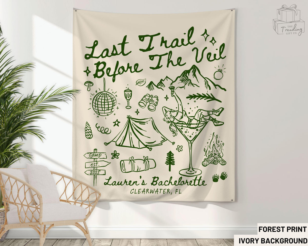 Custom Camping Bachelorette Trip Banner Camp Bach Tapestry Lake Tahoe Bridal Party Decor Lake Outdoor Girls Weekend Backdrop Hiking Bach Graphic Tee – Feel-Good Design · Top Pick For Any Outfit