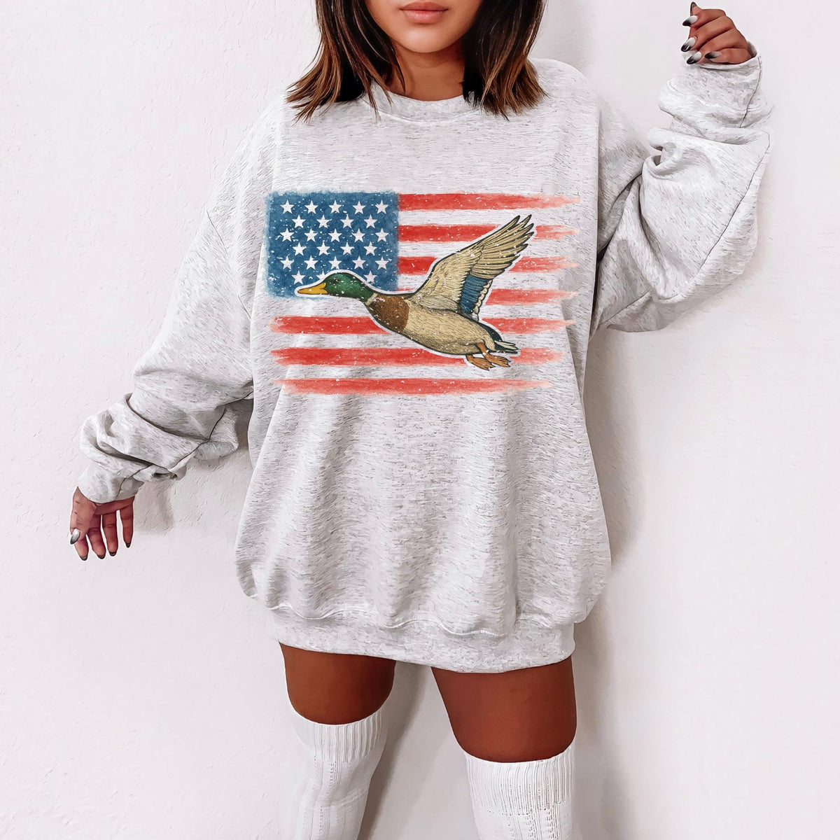 Mallard Sweatshirt USA Sweatshirt American Sweater 4th Of July 4th Of July Sweatshirt USA Fourth of July Sweatshirt Patriot Sweatshirt Sweatshirt – Warm & Stylish · Perfect For Daily Wear