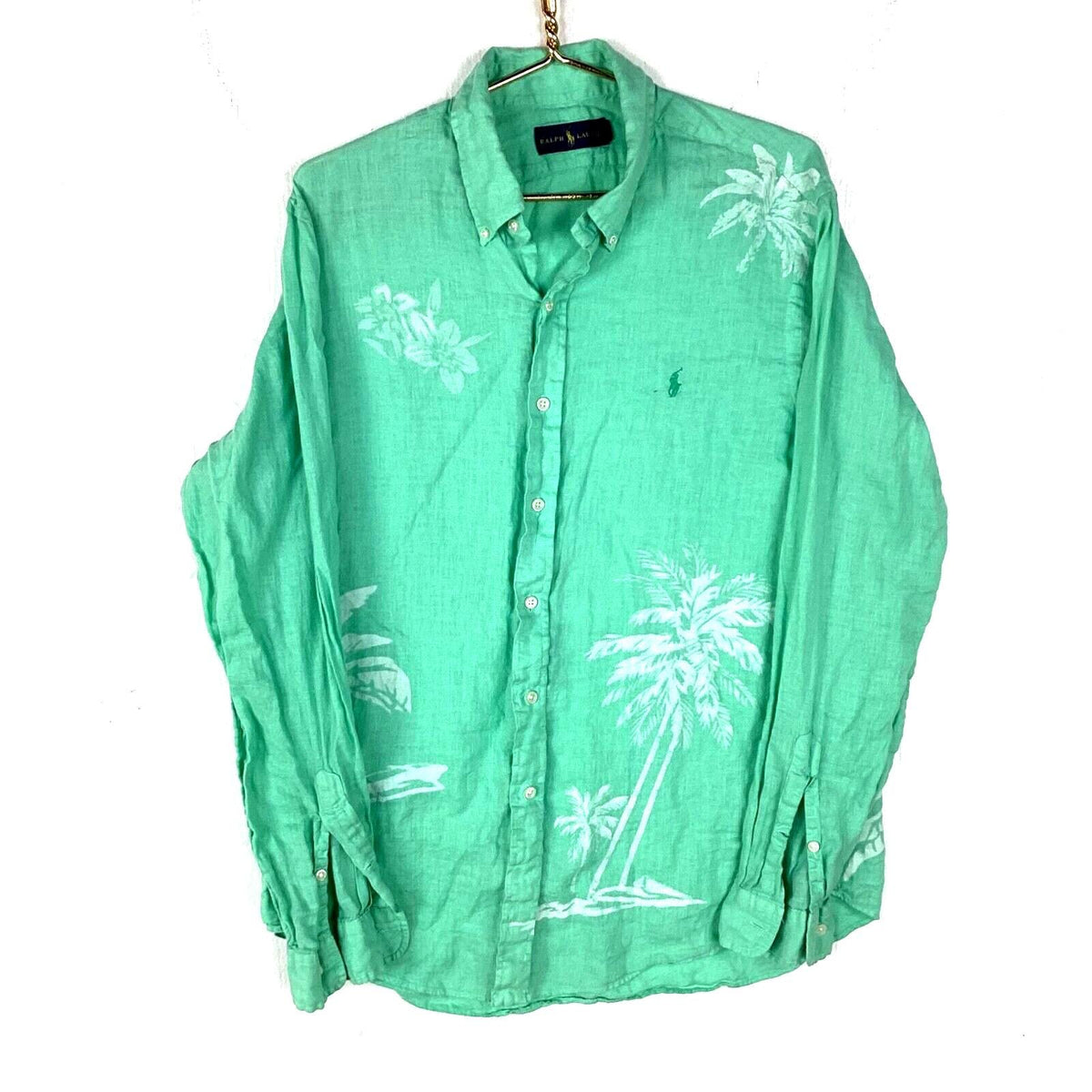 Polo Ralph Lauren Shirt Size Large Green Palm Tree Long Sleeve Graphic Tee – Warm & Stylish · Top Pick For Any Outfit