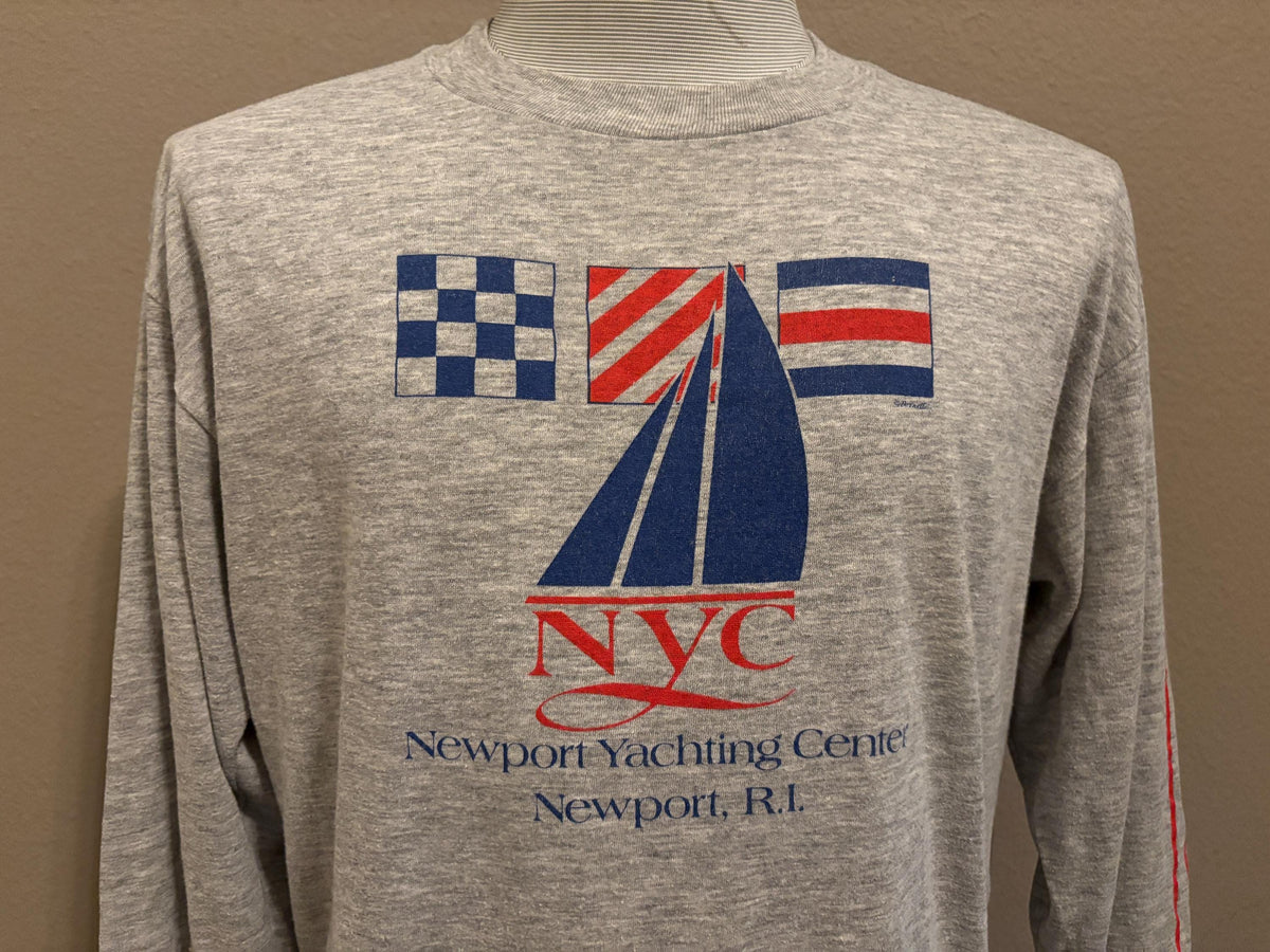 Vintage 80s Newport Yachting Center Newport Rhode Island Boat Longsleeve Tshirt XL Graphic Tee – Premium Graphic · Trending Graphic Apparel