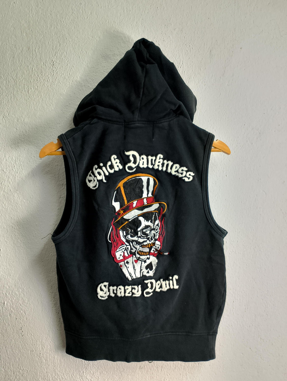 Crazy devil sleeveless zipper hoodies Free sizes Hoodie – Everyday Comfort · High-Quality Print
