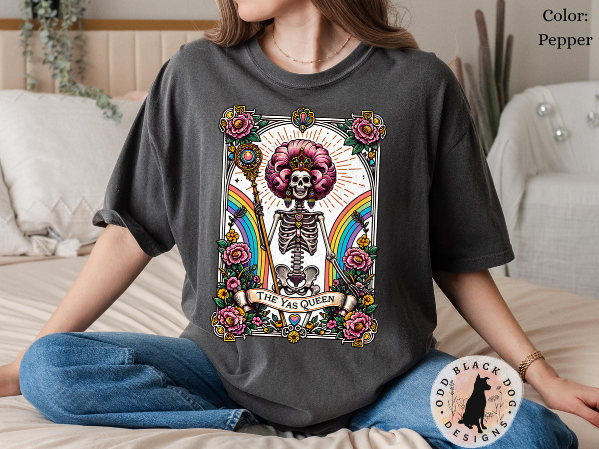 Yas Queen Pride Month Tarot Card Shirt Trans Nonbinary Pride LGBTQ Ally T Shirt for Pride Month Enby Pride Parade Queer Ally Tee for Pride Graphic Tee – Cozy Vibes · Great Gift For Fans