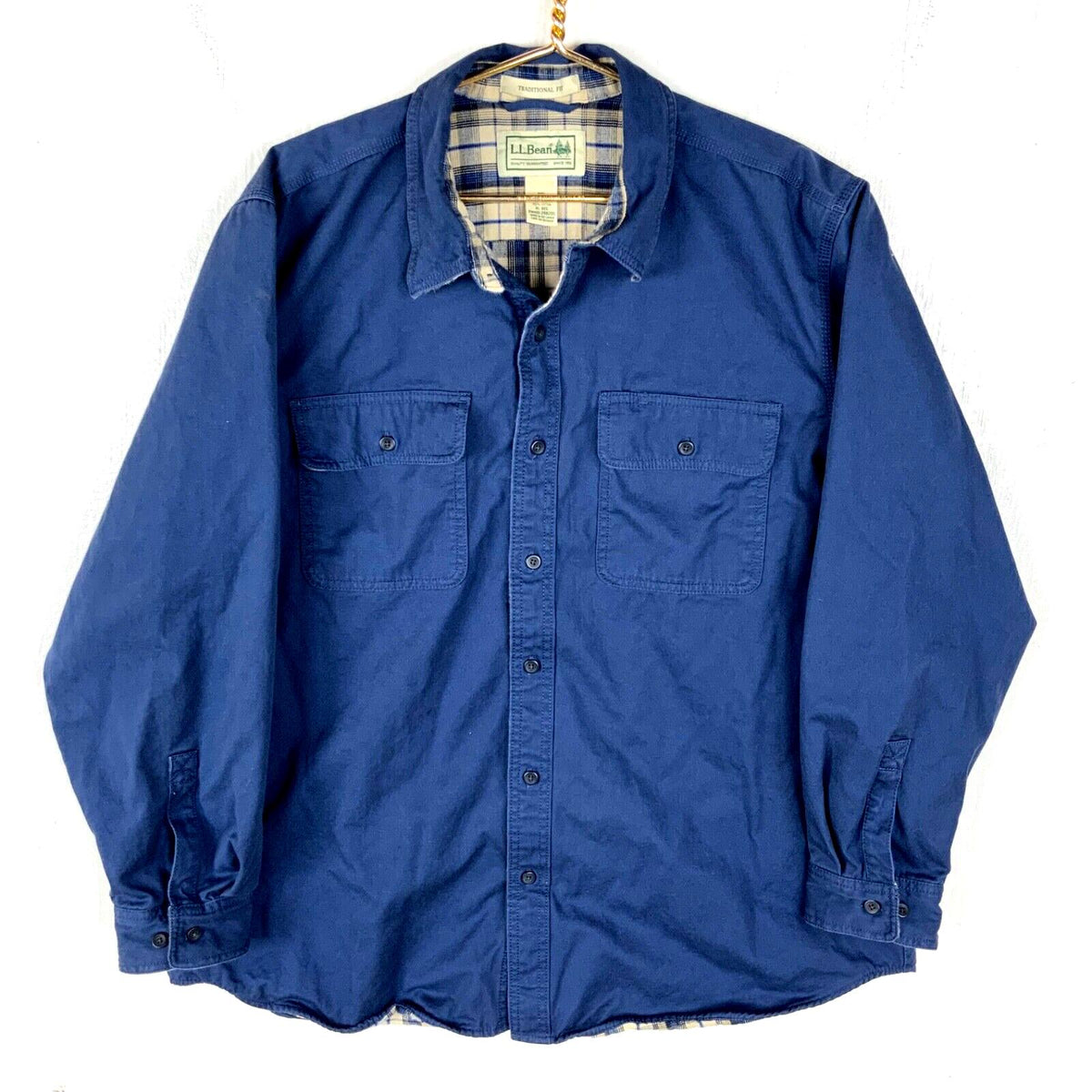 Vintage LL Bean Shirt XL Blue Long Sleeve Button Up Plaid Lined Graphic Tee – Feel-Good Design · Must-Have Style
