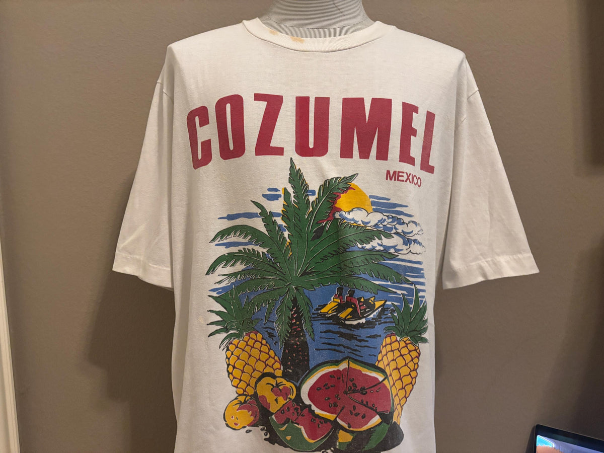 Vintage 90s Cozumel Mexico Tropical Beach Vacation Tshirt XL Graphic Tee – Aesthetic Look · Top Pick For Any Outfit