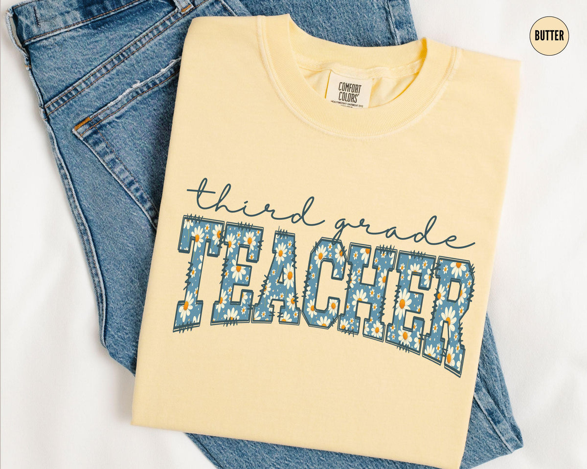 Third Grade Teacher Daisy Shirt 3rd Grade TShirt Third Grade Teacher Appreciation Gift Elementary School Team Tshirt Graphic Tee – Soft Feel · Trending Graphic Apparel