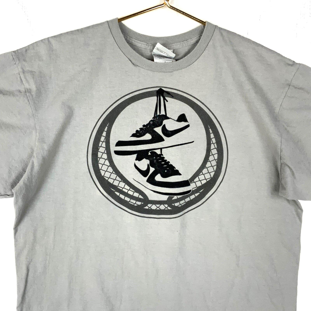 Nike TShirt Size Large Gray Big Logo Air Force 1 Swoosh Y2K Graphic Tee – Feel-Good Design · Must-Have Style