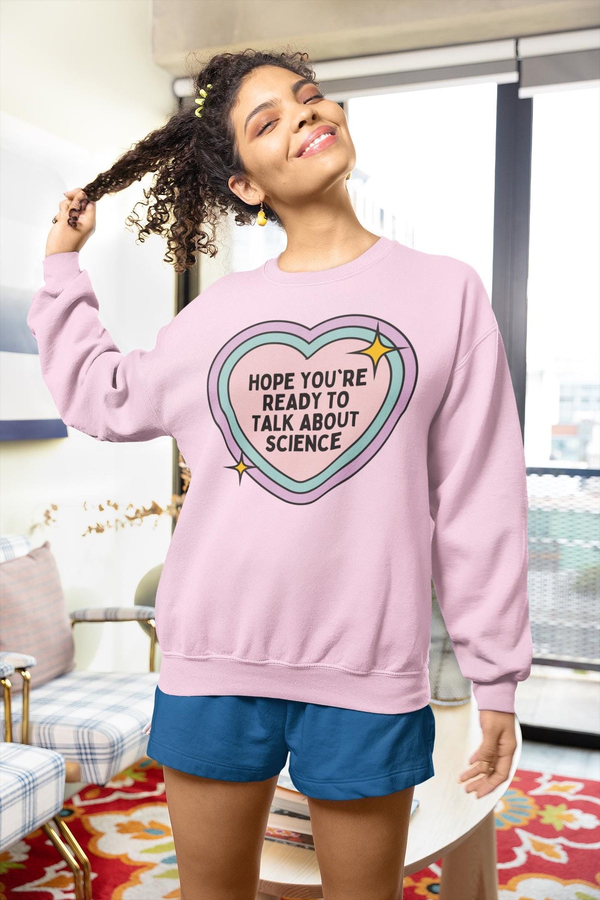 Science Teacher Sweatshirt for Middle School Science Teacher High School Teacher Appreciation Gift Groovy Retro Heart Biology Professor Sweatshirt – Bold Style · Trending Graphic Apparel
