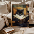 Cat Reading Book Wall Art Cat Lover Gift Funny Cat Poster Unique Cat Print Cat Mom Gift Vintage Cat Painting Tuxedo Cat ArtKitten Art Graphic Tee – Soft Feel · Must-Have Style