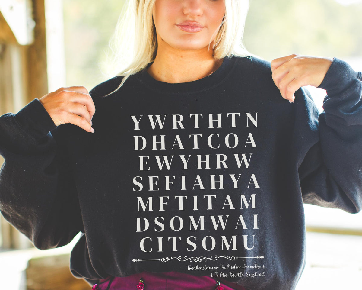 Mary Shelley Frankenstein or the Modern Prometheus Sweatshirt Gothic Horror Novel Classic Literature Professor Gift 19th Century Books Sweatshirt – Bold Style · Must-Have Style