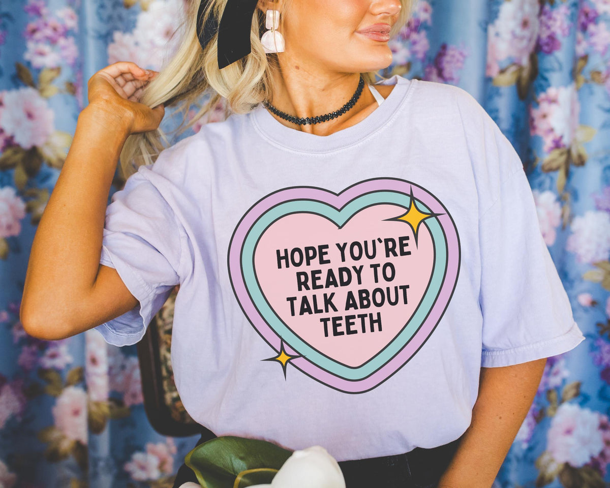 Silly Dentist Tee Shirt for Dental Hygienist Funny Saying Dental Assistant Shirt Graduation Gift Cute Dental Education Present with Heart Graphic Tee – Fan Favorite · High-Quality Print