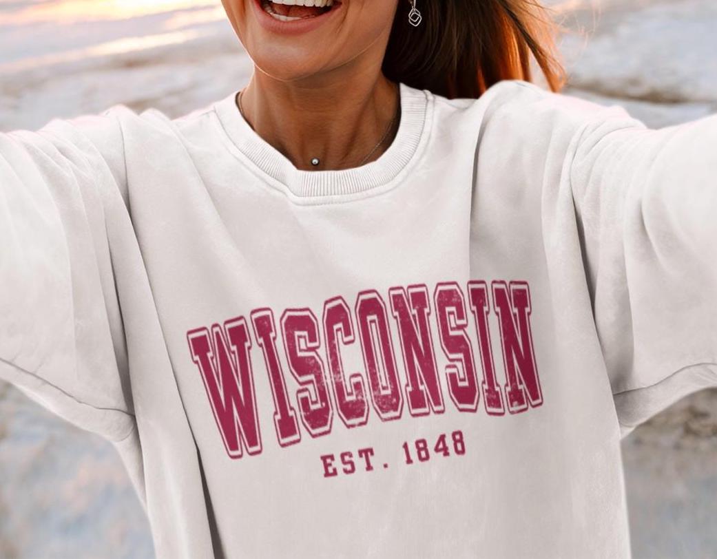 Wisconsin Crewneck Sweatshirt Gift Apparel Sweatshirt – Easygoing Wear · Must-Have Style