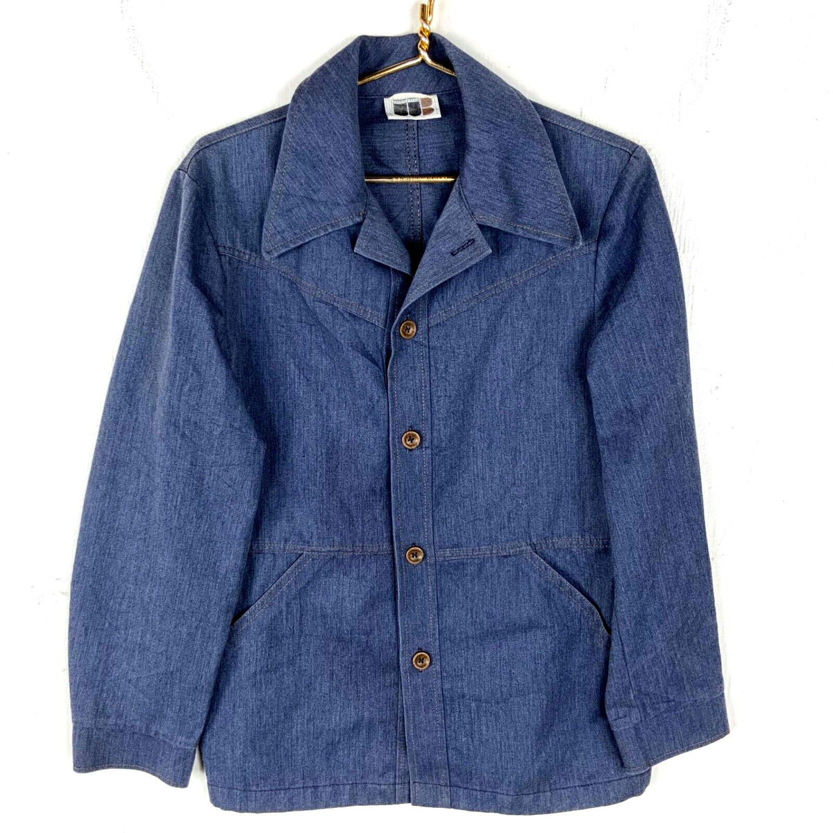 Vintage 198039s Denim Shirt 40 Medium Blue Long Sleeve Button Up William Barry Graphic Tee – Easygoing Wear · Great Gift For Fans