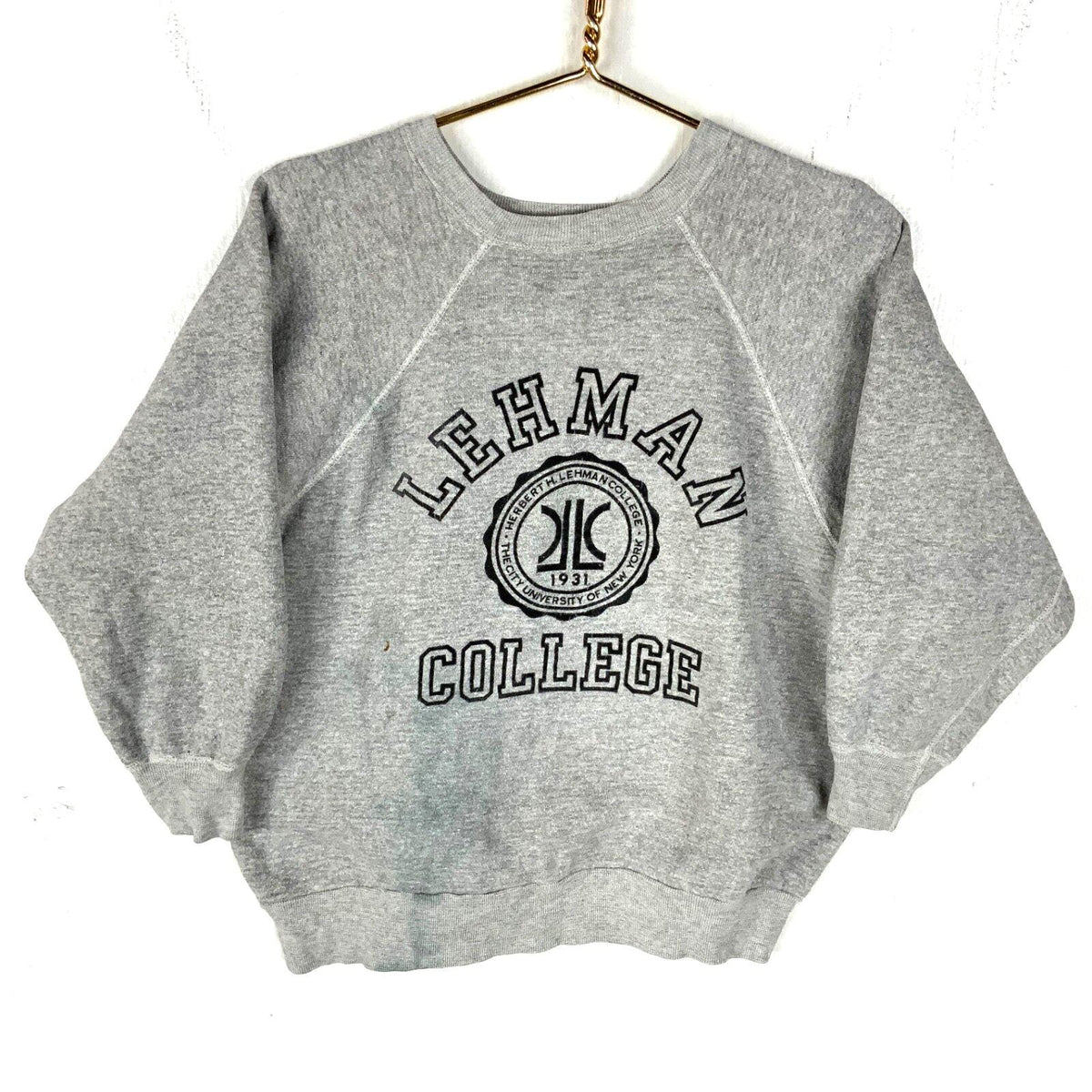 Vintage 1970s Crewneck Sweatshirt Size Medium Gray Lehman College Ncaa Sweatshirt – Bold Style · Trending Graphic Apparel