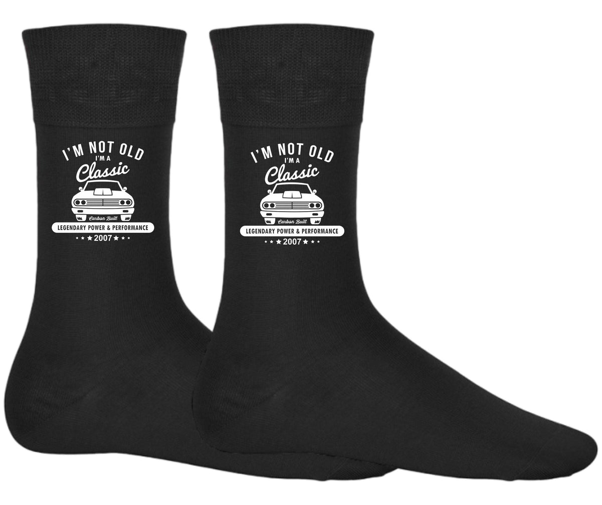 18th Birthday Socks 2007 Birthday Gift Classic Car Socks 18 Years Old Birthday Socks for Men Women Fun Socks Party Socks Graphic Tee – Easygoing Wear · Must-Have Style