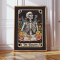 The Reader Tarot Poster Skeleton Reader Tarot Card Art Print Book Lover Gift Witchy Reading Nook Art Bookish Witchy Library Decor Graphic Tee – Soft Feel · Great Gift For Fans