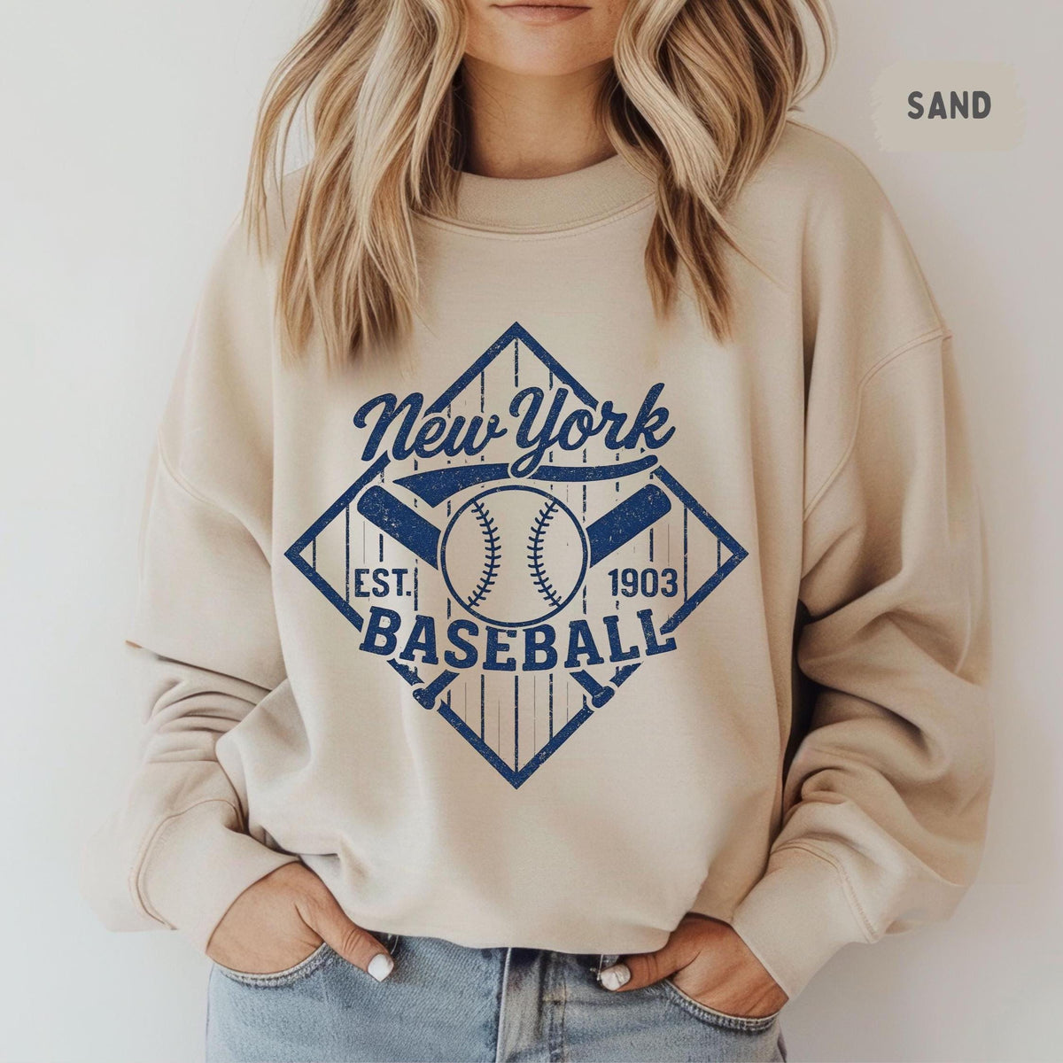 New York Baseball Sweatshirt Crewneck Jumper Unisex Sports Team Clothing Gift for Baseball Fans NY City Apparel Gameday sweater Sweatshirt – Cozy Vibes · Must-Have Style