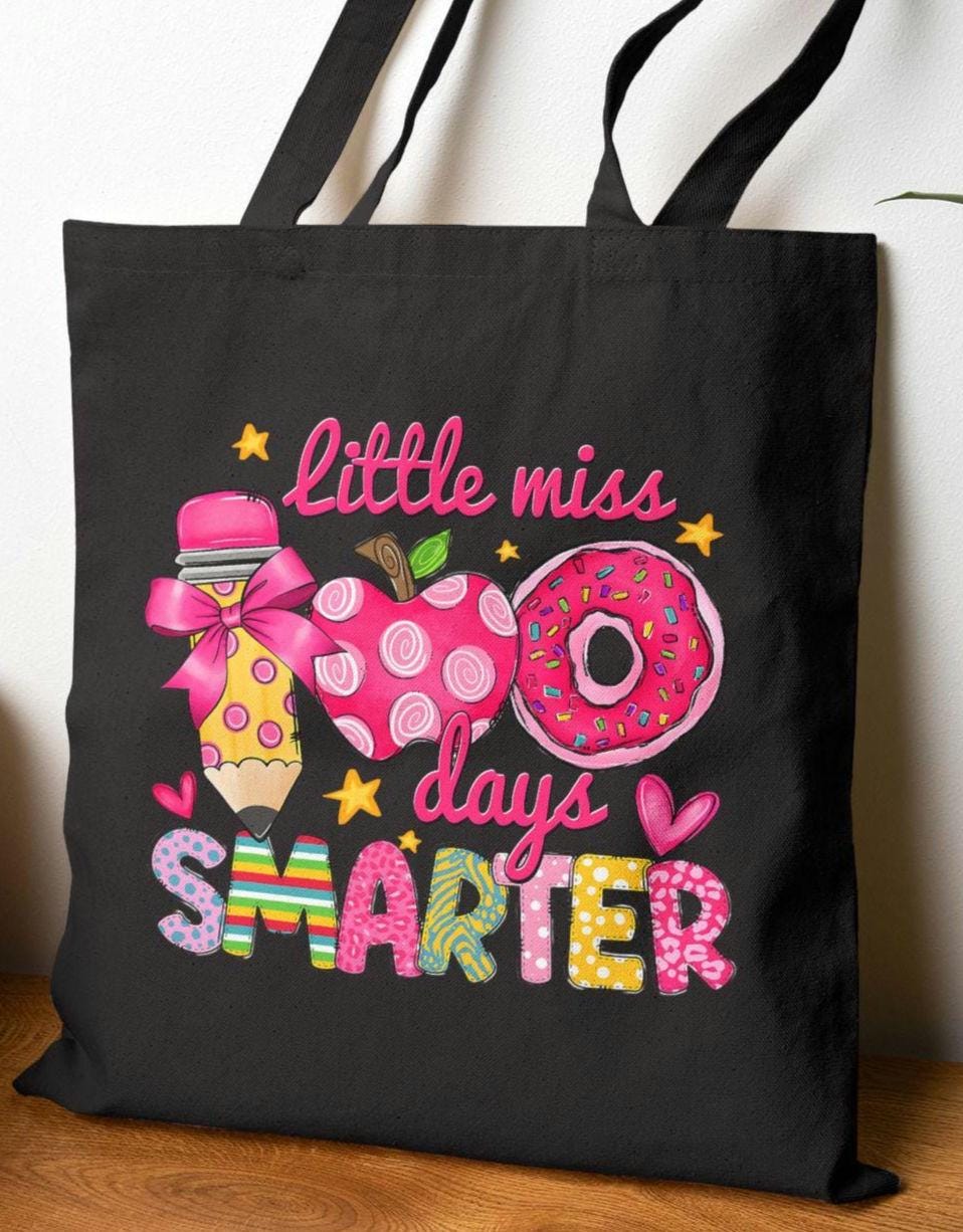 Cute Little Miss Smarter Tote Bag Canvas Shopping Bag Fun Gift for Kids Birthday Presents Eco Friendly Daily Use Tote Bag – Fan Favorite · Great Gift For Fans