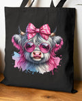 Cute Highland Cow Tote Bag Eco Friendly Shopping Bag Gift for Animal Lovers Beach Tote Fun Carryall Tote Bag – Bold Style · Must-Have Style