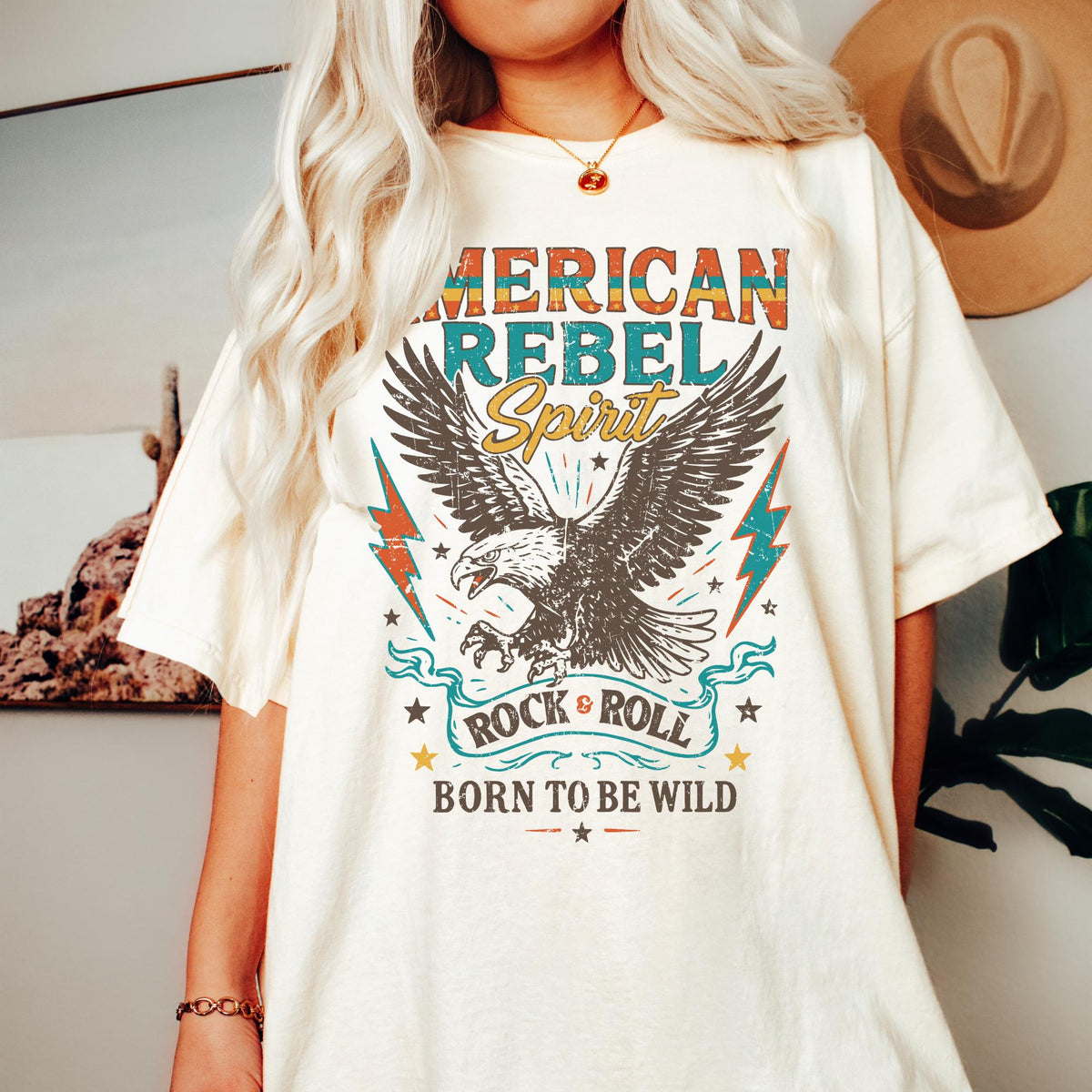 American Rebel Rock and Roll Shirt Vintage Tee Vintage Tshirt Western Tshirt Country Concert Shirt Music Festival Shirt Graphic Tee – Everyday Comfort · Must-Have Style