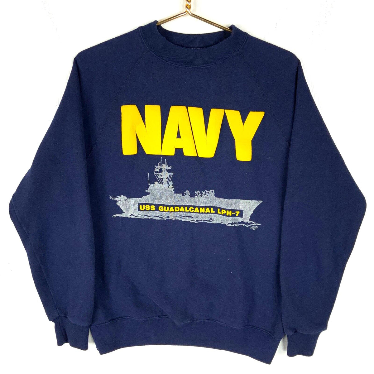 Vintage Us Naval Battle Ship Sweatshirt Large Blue USS Guadalcanal LPH7 90s Sweatshirt – Warm & Stylish · Trending Graphic Apparel