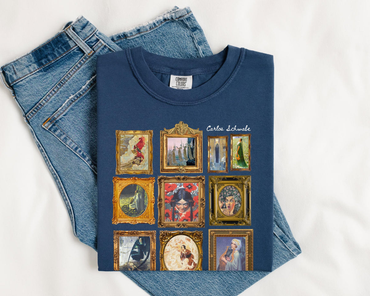 Carlos Schwabe Symbolism Art History Tee Shirt Famous Paintings 19th Century Mythological Art History Gift Spooky Humanities Major Shirt Graphic Tee – Bold Style · Perfect For Daily Wear