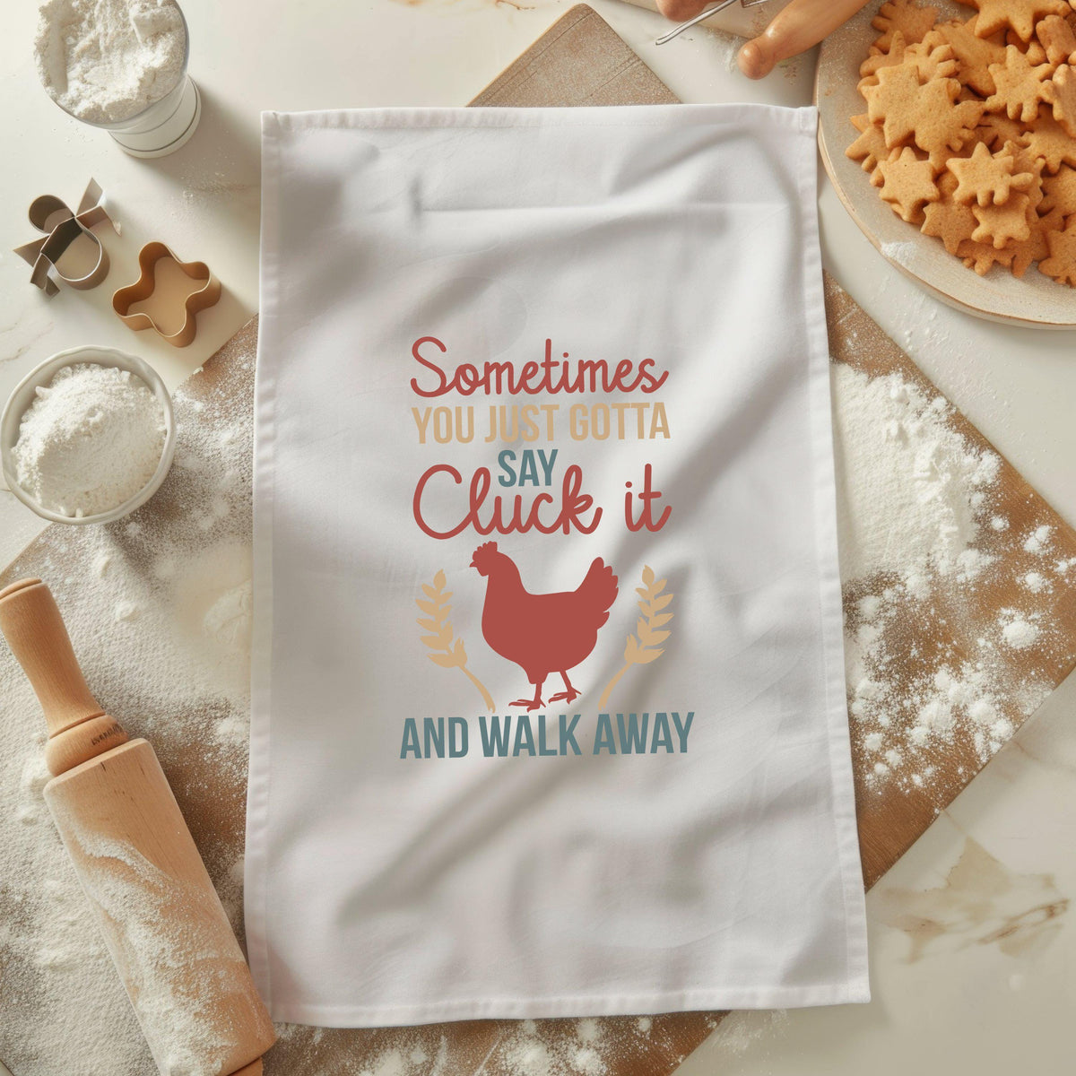Cluck It Kitchen Tea Towel Funny Chicken Dish Towel Farmhouse Kitchen Decor Quirky Tea Towel Kitchen Gift Rustic Kitchen Towel Graphic Tee – Everyday Comfort · Top Pick For Any Outfit