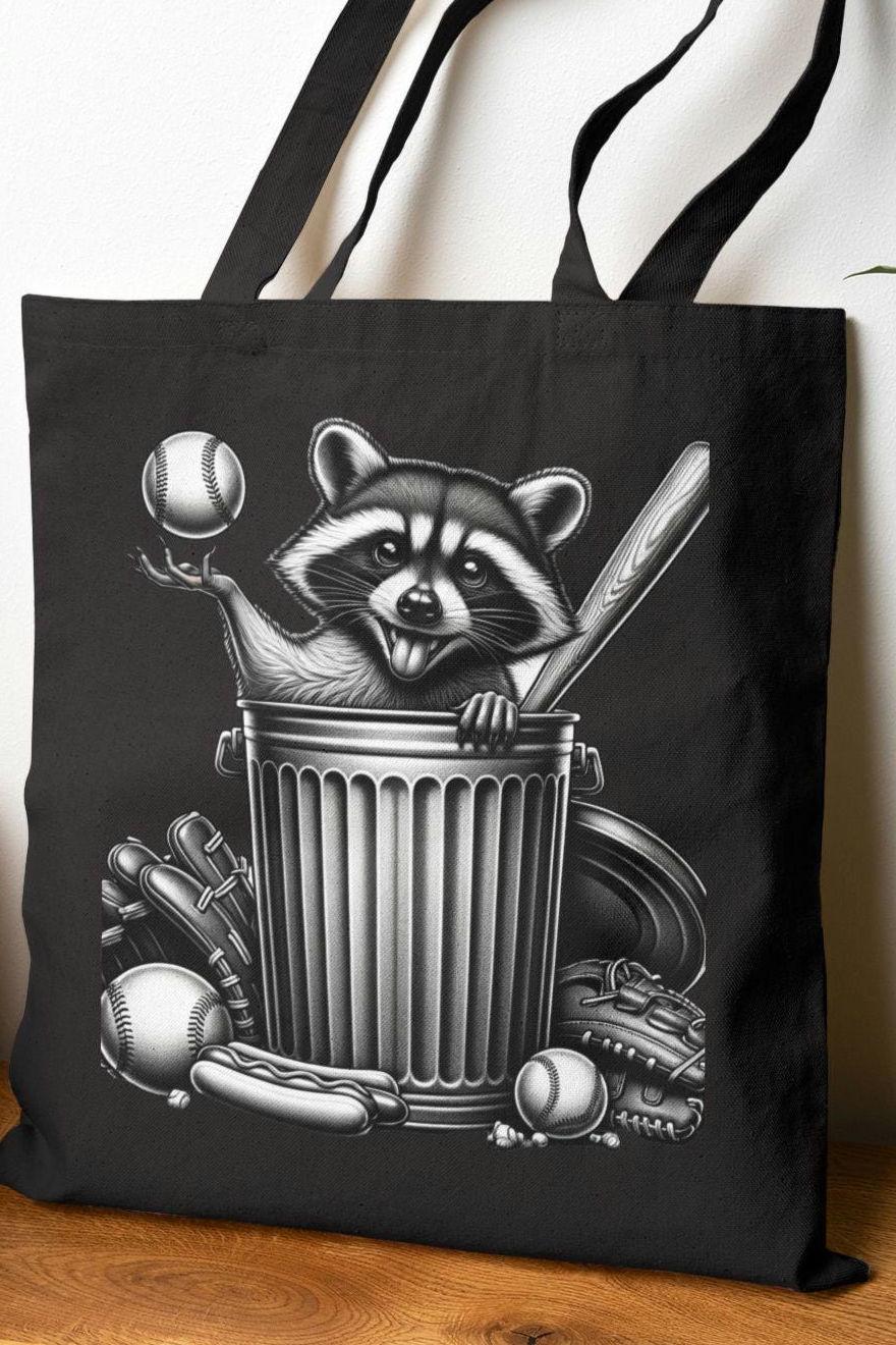 Raccoon Baseball Tote Bag Cute Animal Canvas Handbag Sports Fan Gift Woodland Critter Shoulder Purse Nature Lover Shopping Tote Tote Bag – Bold Style · Trending Graphic Apparel