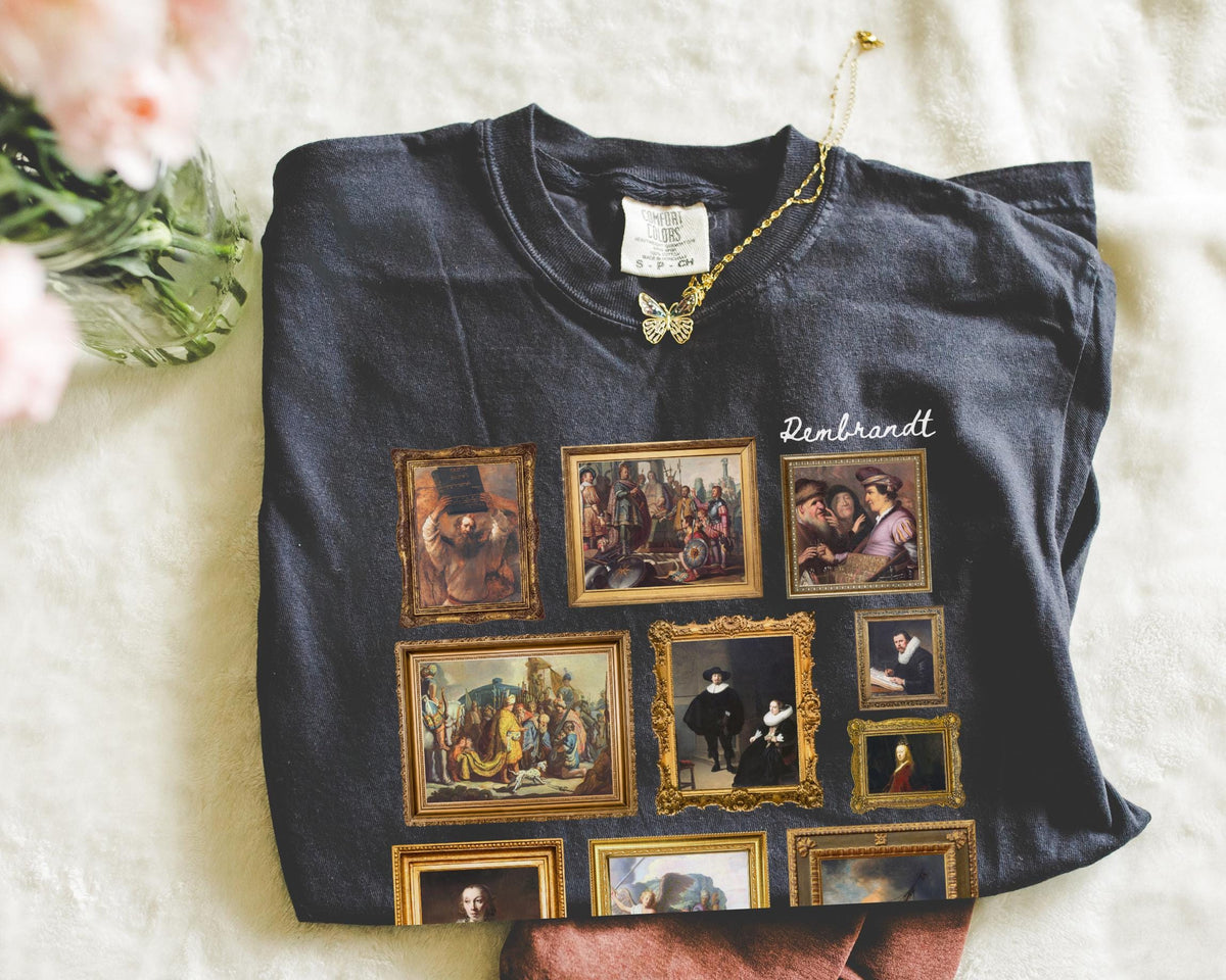 Rembrandt Art History TShirt Famous Paintings Baroque and Dutch Golden Age Art History TShirt High School Art Teacher Humanities Major Graphic Tee – Fan Favorite · Great Gift For Fans
