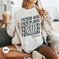 Custom Future Mrs Shirt Skeleton Hand Bachelorette TShirt Witchy Engagement Outfit Personalized Halloween Fiancee Gift Graphic Tee – Aesthetic Look · Perfect For Daily Wear