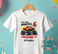 6th Birthday T Shirt This Little Monster Is Six Monster Truck Birthday Tshirt Personalised Birthday Gift Boys Party T Shirt 1335 Graphic Tee – Bold Style · Must-Have Style