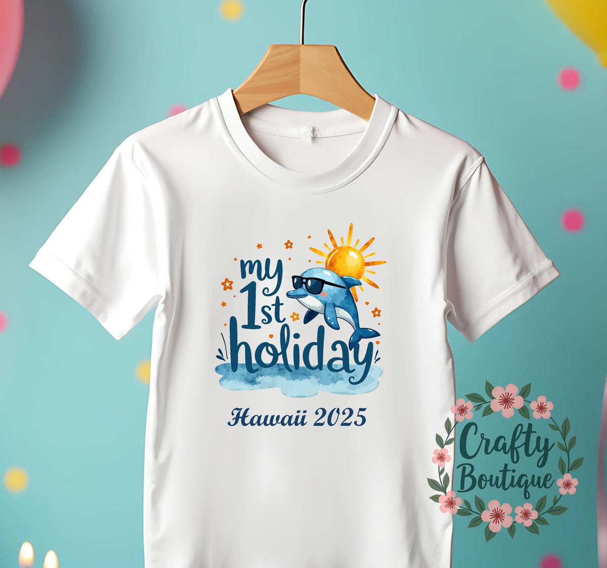 My First Holiday Baby Grow 1st Holiday Baby Vest Personalised Baby Gift Kids 1st Holiday Tshirt Summer Outfit Baby Boy Gift 1318 Graphic Tee – Fan Favorite · High-Quality Print