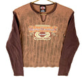 Vintage Y2k Harley Davidson Long Sleeve TShirt Womens Medium Brown Graphic Tee – Aesthetic Look · Top Pick For Any Outfit