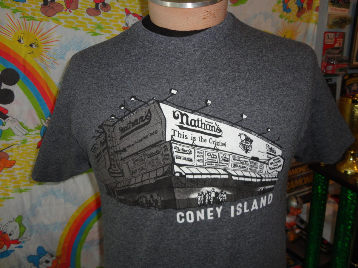 Nathan39s Hot Dogs Coney Island gray T Shirt Fits Size M Graphic Tee – Everyday Comfort · Great Gift For Fans