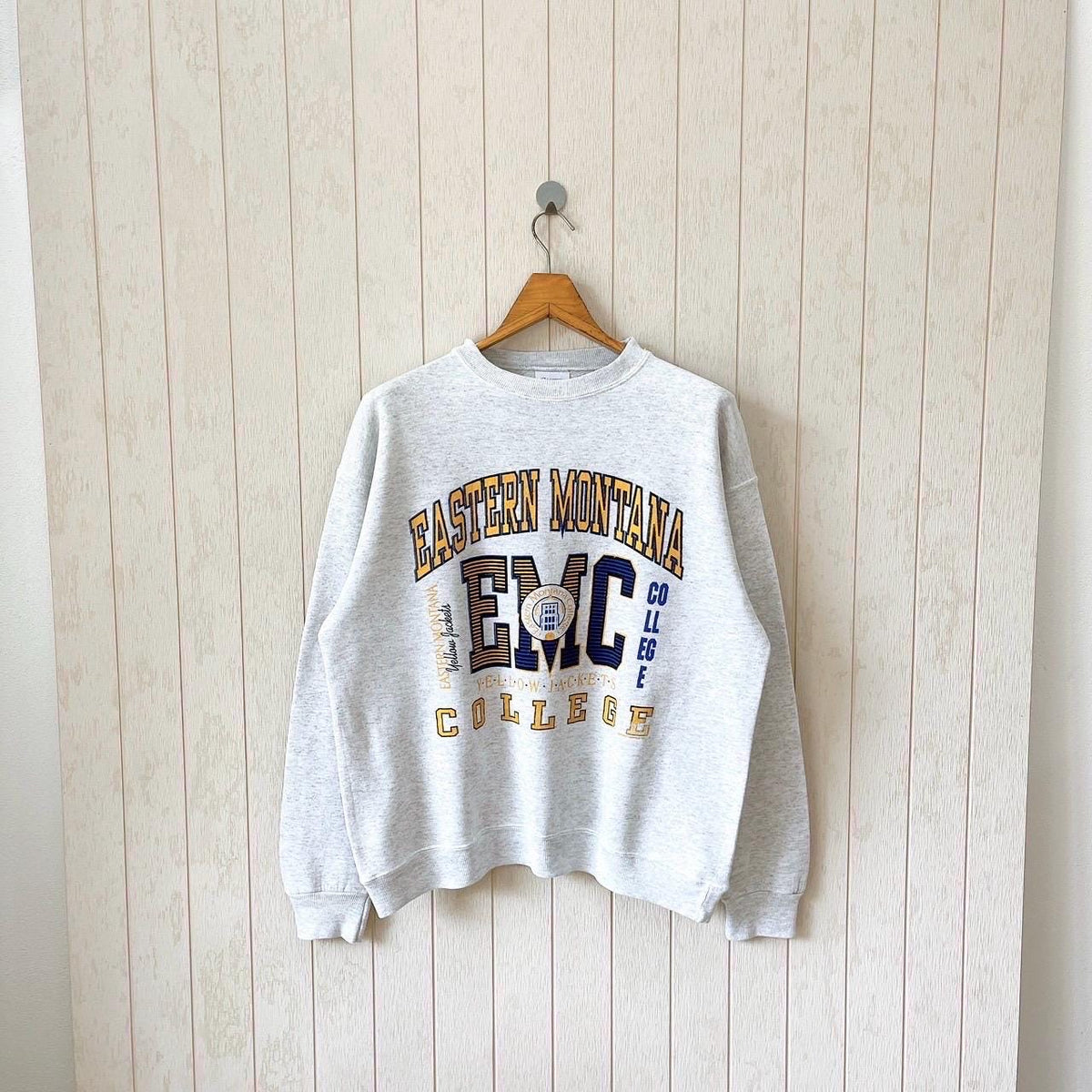Vintage 90s Eastern Montana College sweatshirt vintage EMC yellow jackets sweatshirt vintage Santee made in USA sweatshirt size L Sweatshirt – Soft Feel · Must-Have Style