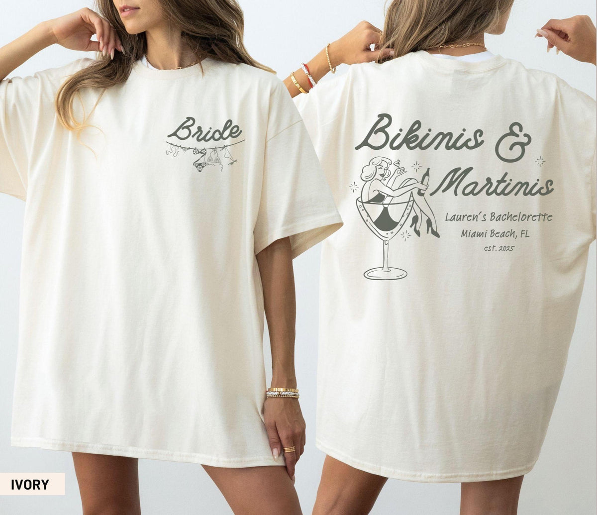 Martinis Bikinis Bachelorette Comfort Colors Shirt Custom Beach Bach Party Tshirts Florida Girls Weekend Trip Mexico Bridesmaid Gift Graphic Tee – Bold Style · Trending Graphic Apparel