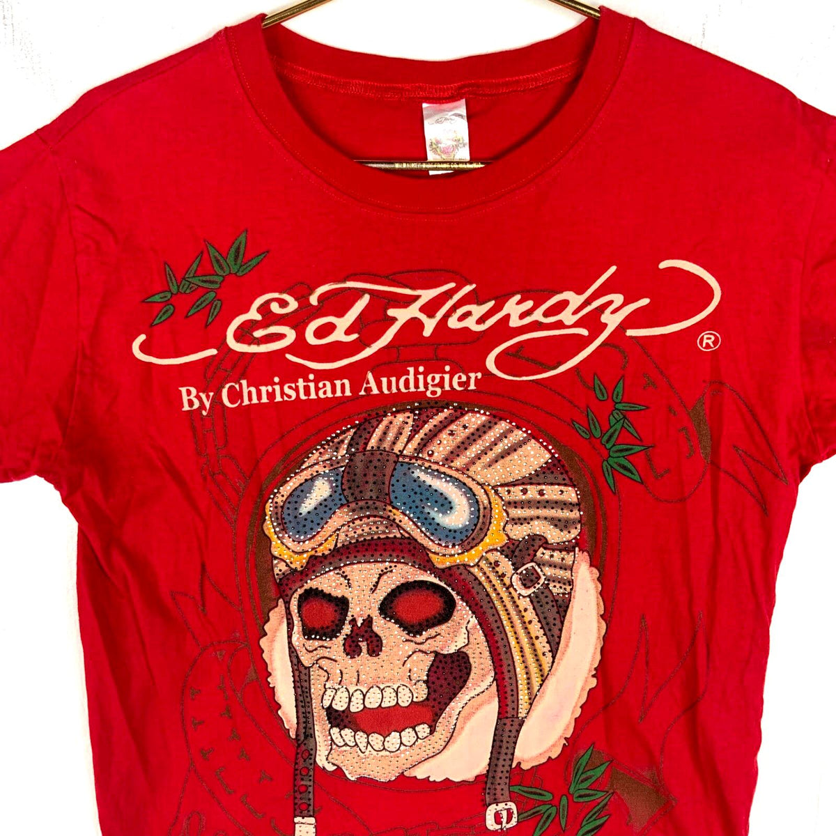 Vintage Y2k Ed Hardy TShirt Large Red Double Sided Bedazzled Graphic Tee – Bold Style · Trending Graphic Apparel