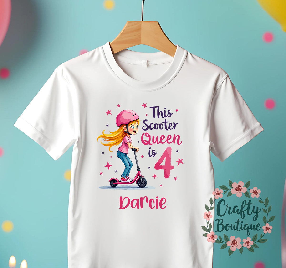 4th Birthday Tshirt Scooter King Shirt Girls Birthday T shirt I Am 4 Tee Scooter Lover Gift Personalised Gift Idea Skater Tee 1193 Graphic Tee – Cozy Vibes · Top Pick For Any Outfit