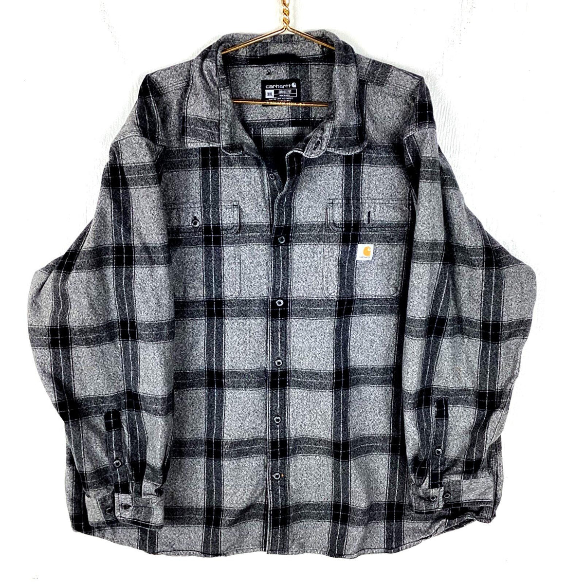 Carhartt Flannel Shirt Size 3XL Grey Plaid Long Sleeve Button Up Loose Fit Graphic Tee – Feel-Good Design · Top Pick For Any Outfit