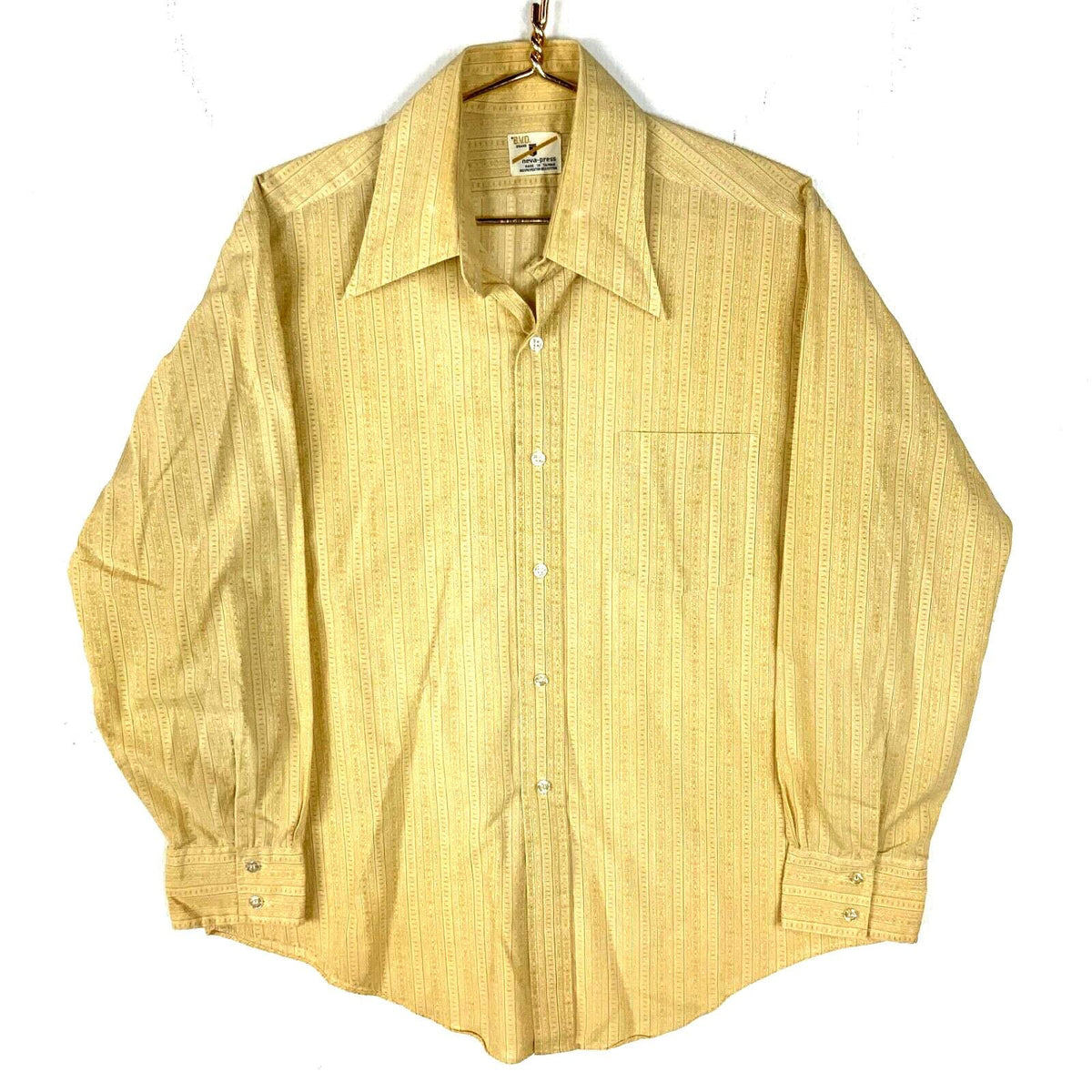 Vintage 198039s Shirt XL Yellow Long Sleeve Button Up Striped Bvd Graphic Tee – Premium Graphic · Trending Graphic Apparel